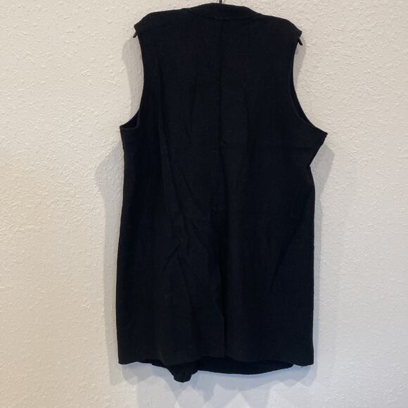 Chico’s Black Wool Women’s Vest Snap Closure EUC Sz 16 Minimal Contemporary - Picture 6 of 12